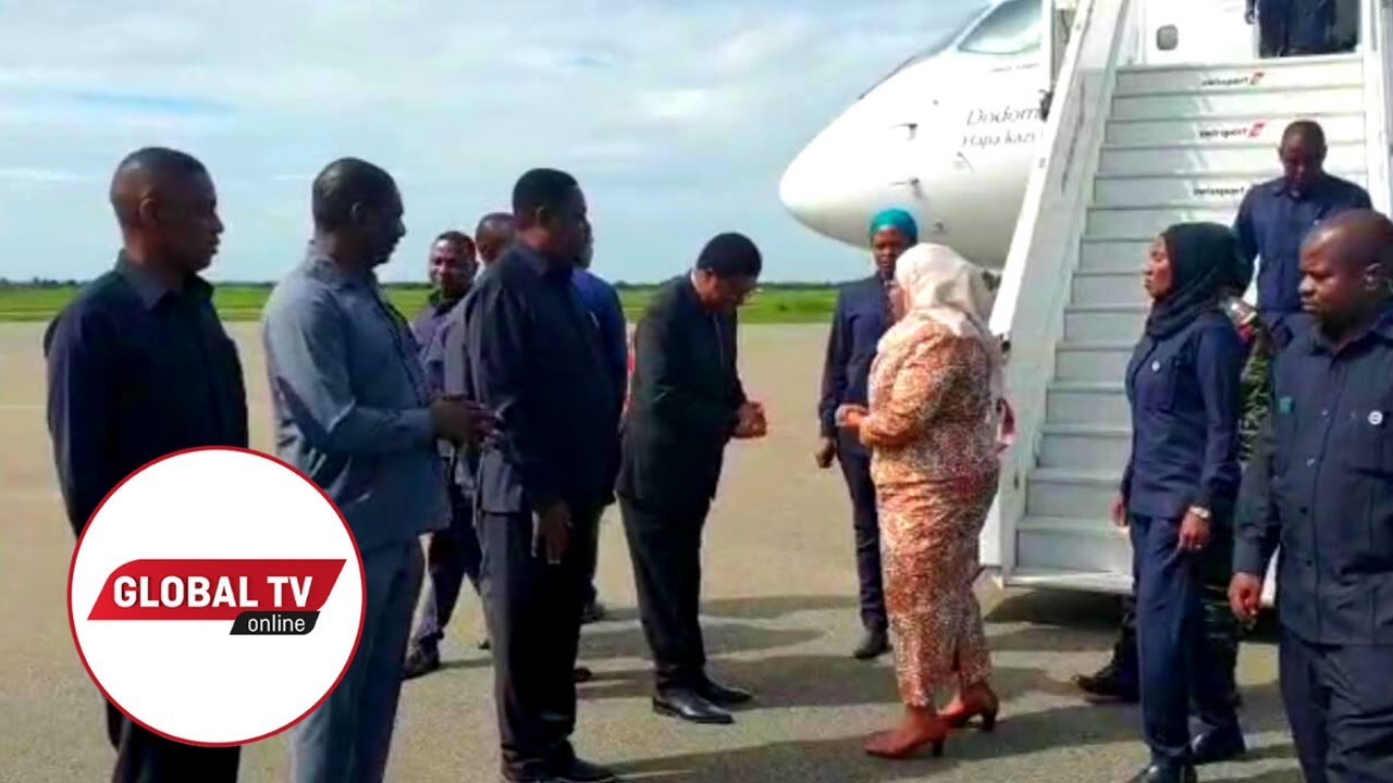 RAIS SAMIA ATUA DSM AKITOKEA DODOMA, WAZIRI MKUU, RC KUNENGE WAMPOKEA AIRPOT..