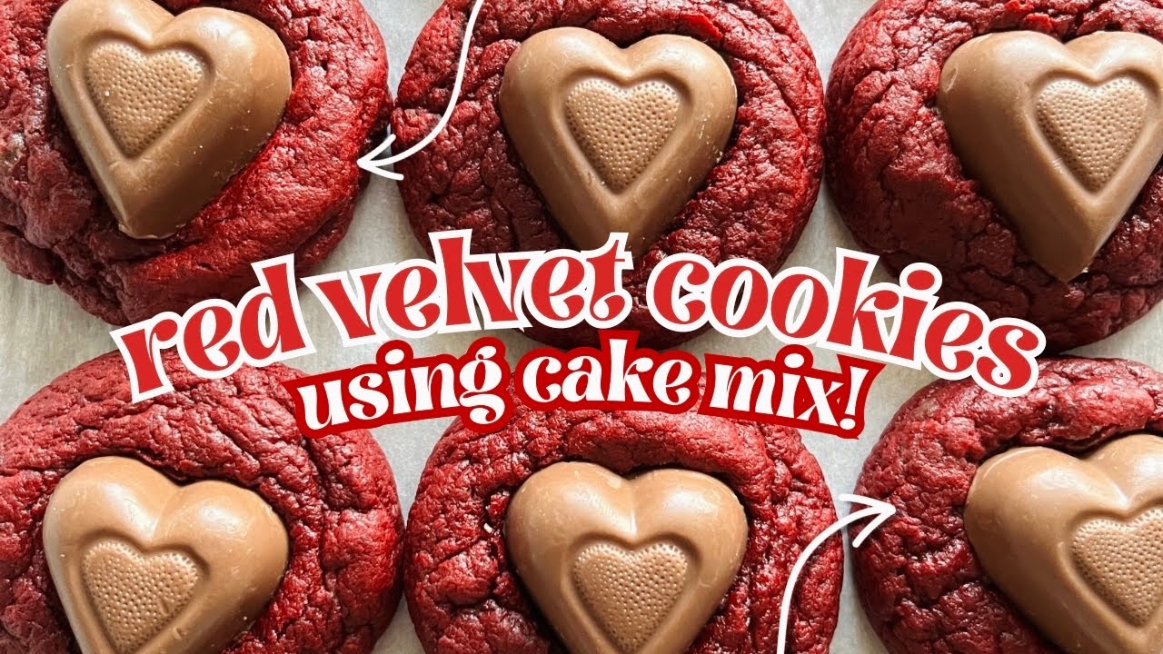 Easy Red Velvet Valentine&rsquo;s Day Cookies (Made from Cake Mix!) | Paola Santana