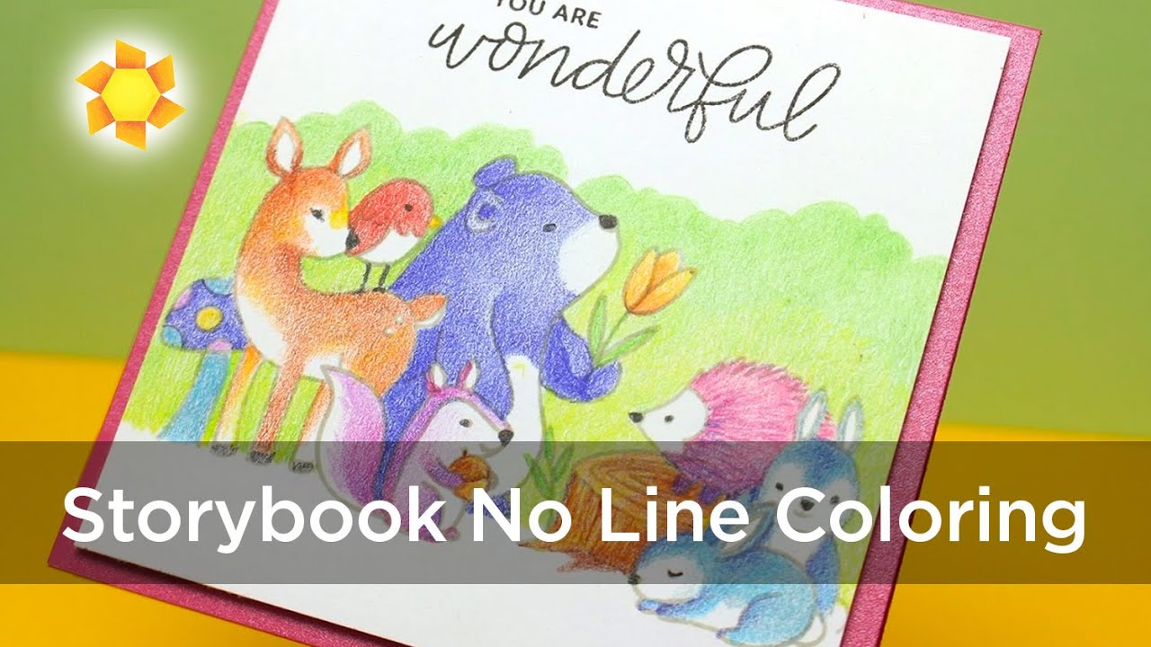 Storybook No Line Colored Pencil: Woodland Critters
