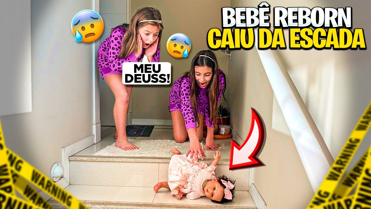 MINHA BEBÊ REBORN CAIU NA ESCADA! Laurinha e Helena