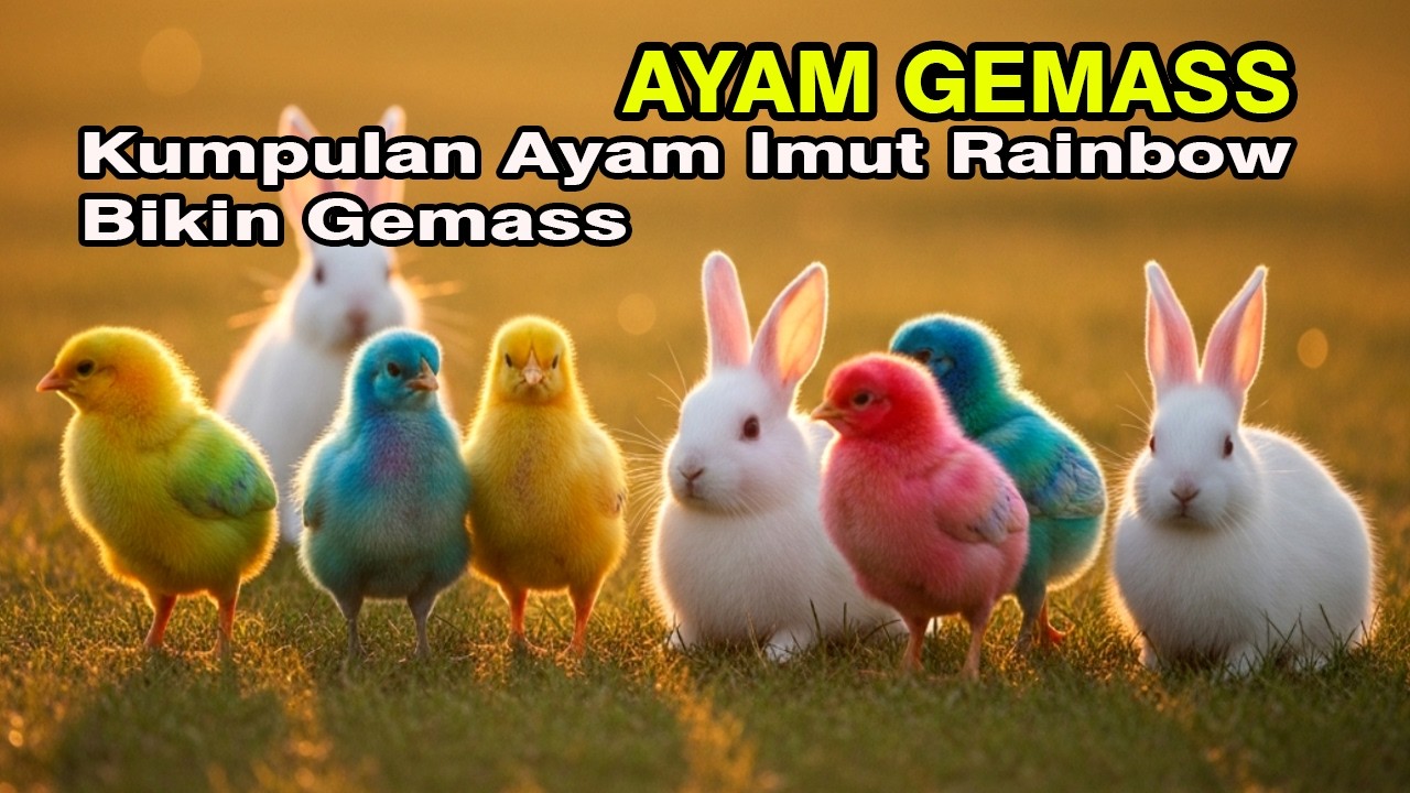 Ayam rainbow lucu,ayam warna warni gokil,Bebek & Kelinci Lucu terbaru#ayamgemass