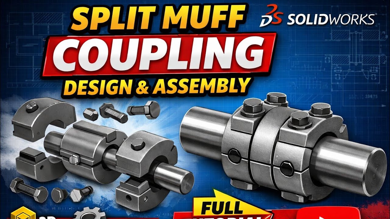 Split Muff Coupling Design And Assembly In SolidWorks | Mechanical Coupling Full Tutorial