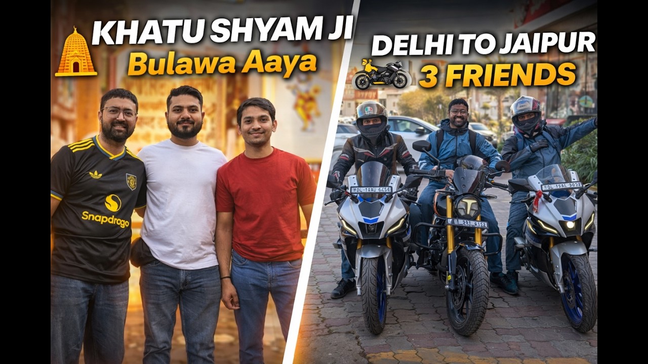 Delhi to Khatu Shyam Ji 🛕 Bike Ride Vlog | Jaipur Ride + Marwadi Food 😍