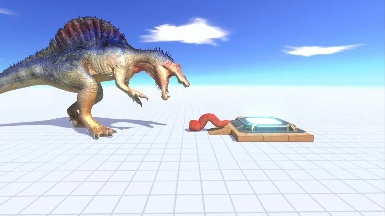 How many monster worms can this dinosaur defeat?