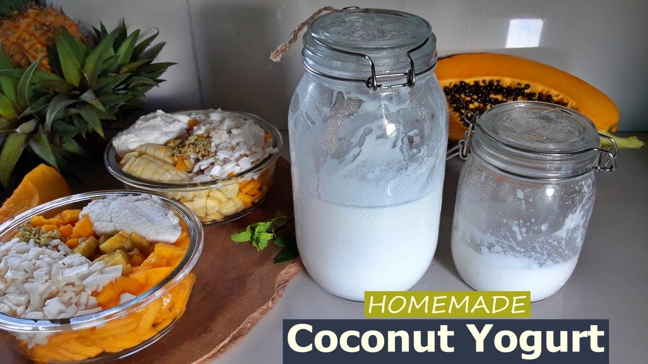 Homemade Coconut Yogurt from FRESH COCONUTS | TropicalVeganz