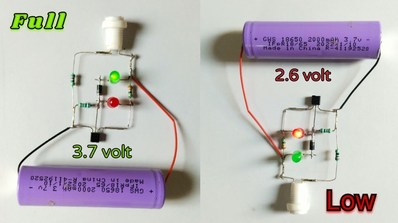 Diy 3.7 volt lithium battery charger with low and full battery indicator | 3.7 volt charging circuit