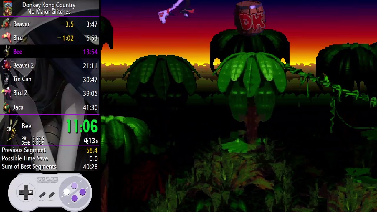 Donkey Kong Country No Major Glitches Speedrun in 37:54