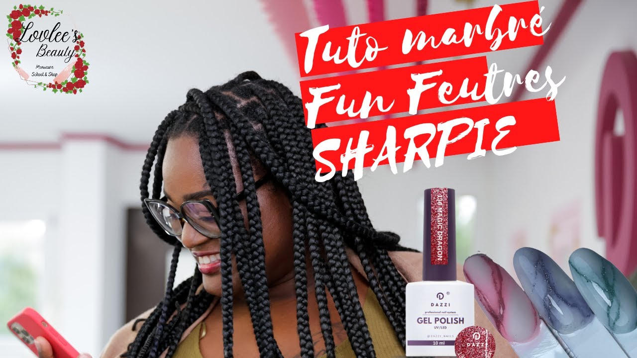 TUTORIEL MARBRÉ AUX FEUTRES PERMANENT SHARPIE #Dazzipartner #Dazziformatrice