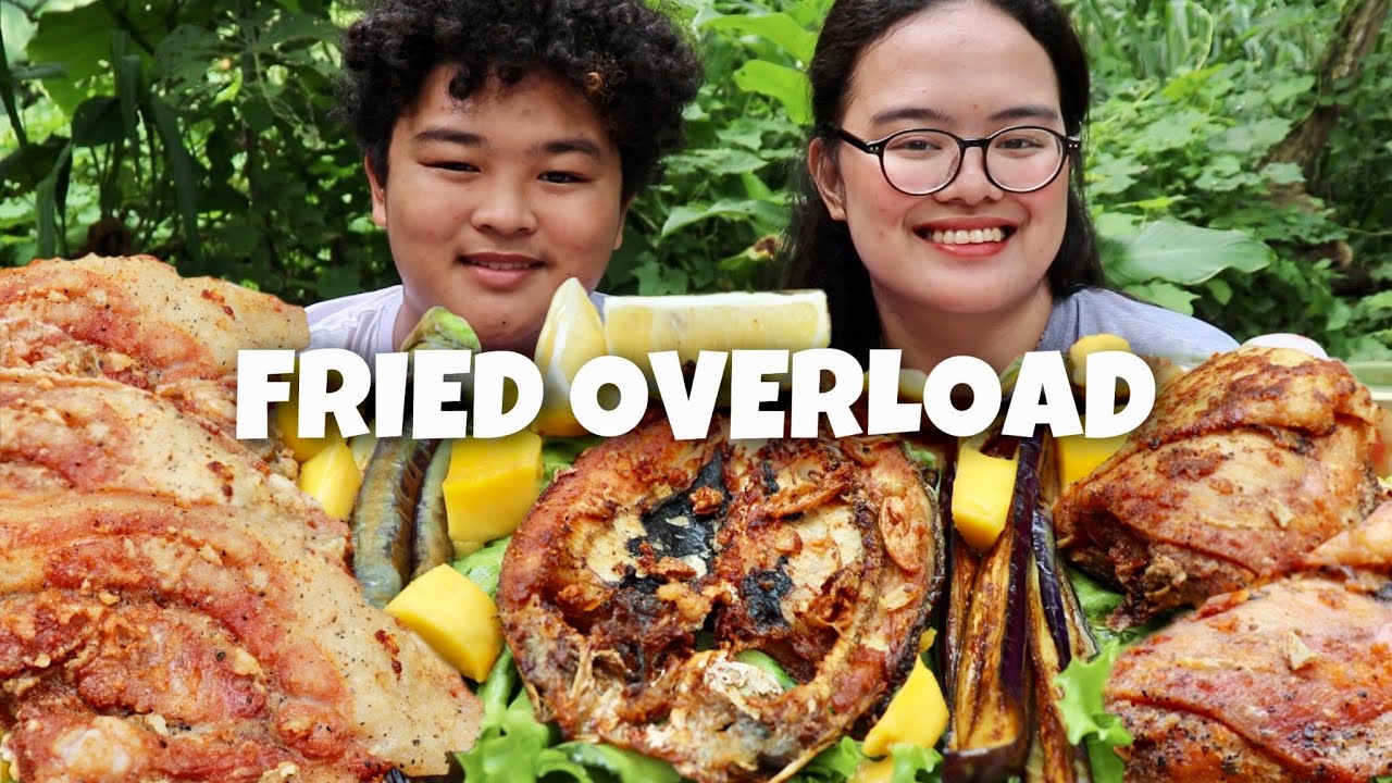 FRIED CHICKEN + DAING NA BANGUS + LIEMPO + TALONG! PINOY MUKBANG W/ JUST LAFAM!