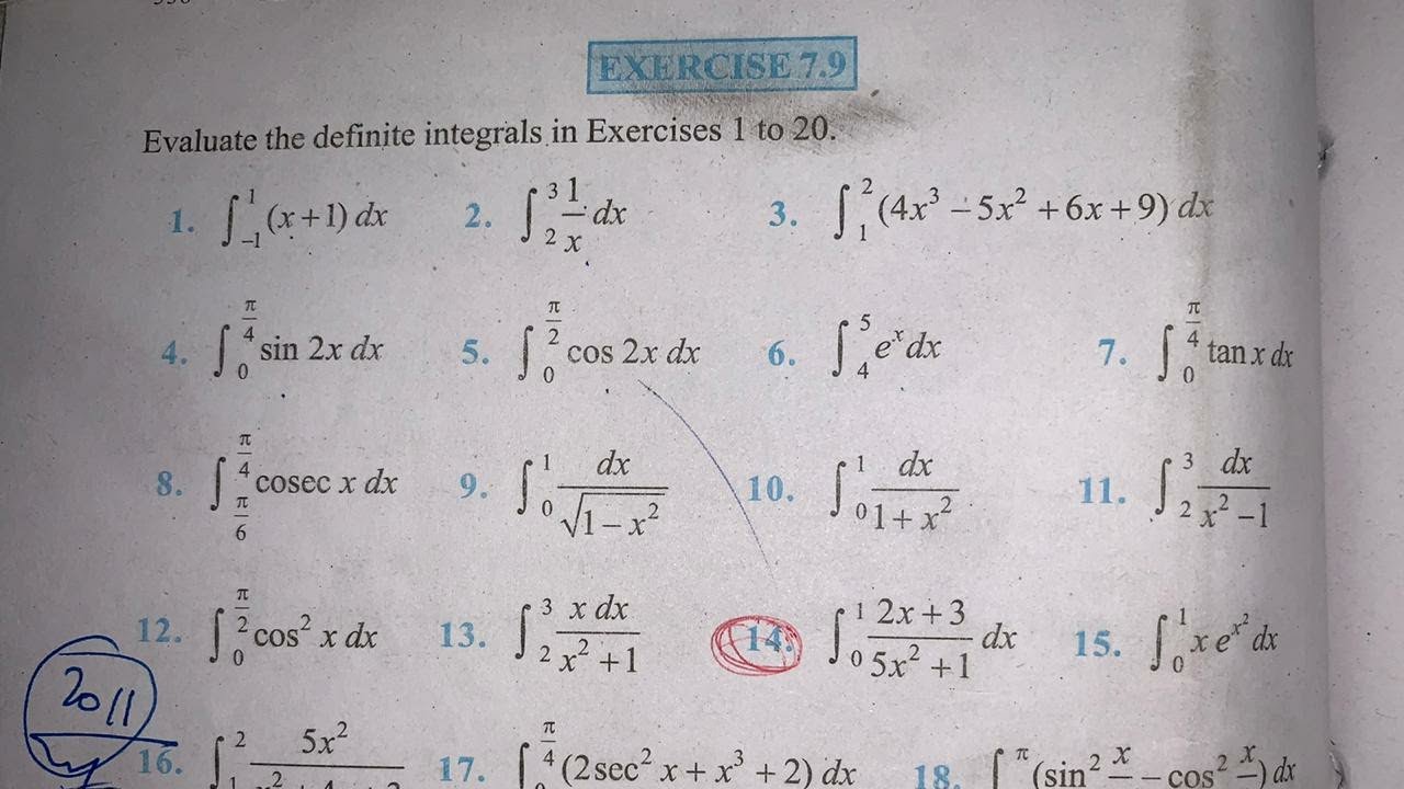 EX 7.9 Q1 TO Q22 SOLUTIONS OF INTEGRALS NCERT CHAPTER 7 CLASS 12th