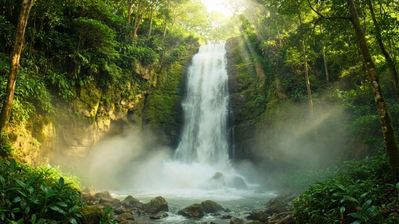 Healing Sleep Music Beneath a Serene Moonlit Waterfall for Heart Calm and Gentle Dreaming 🌙💧