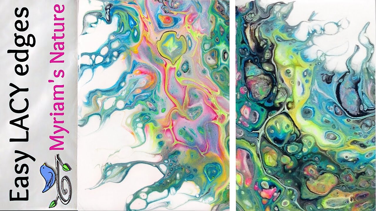 29]  Tons of CELLS and a TECHNIQUE for LACING  -  DIMETHICONE in fluid acrylic painting - NO torch