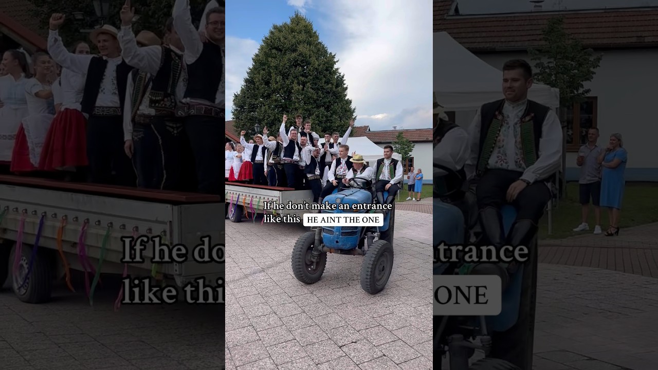 The best N&aacute;stups involve traktors 🚜 #morava #hody #dancing #czexan #czechfolklore