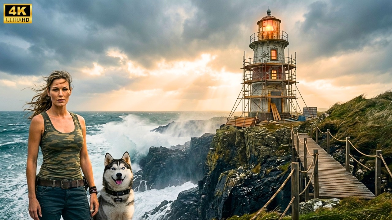 Transformant phare abandonn&eacute; en maison moderne sur falaise oc&eacute;an | ASMR Seule avec mon chien