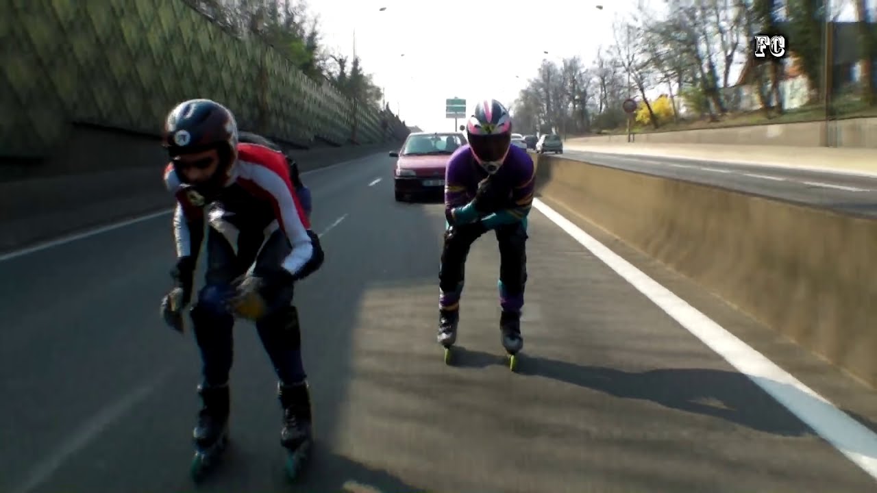 Roller de vitesse Paris  downhill - Inline skating at 100 km/h the National 118