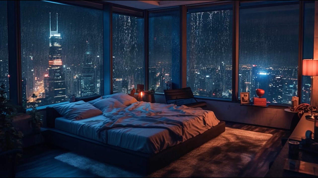 ⛈ Cozy Bedroom Rain Sounds for Sleep 🌧️ Calm Night Ambience (2 Hours)