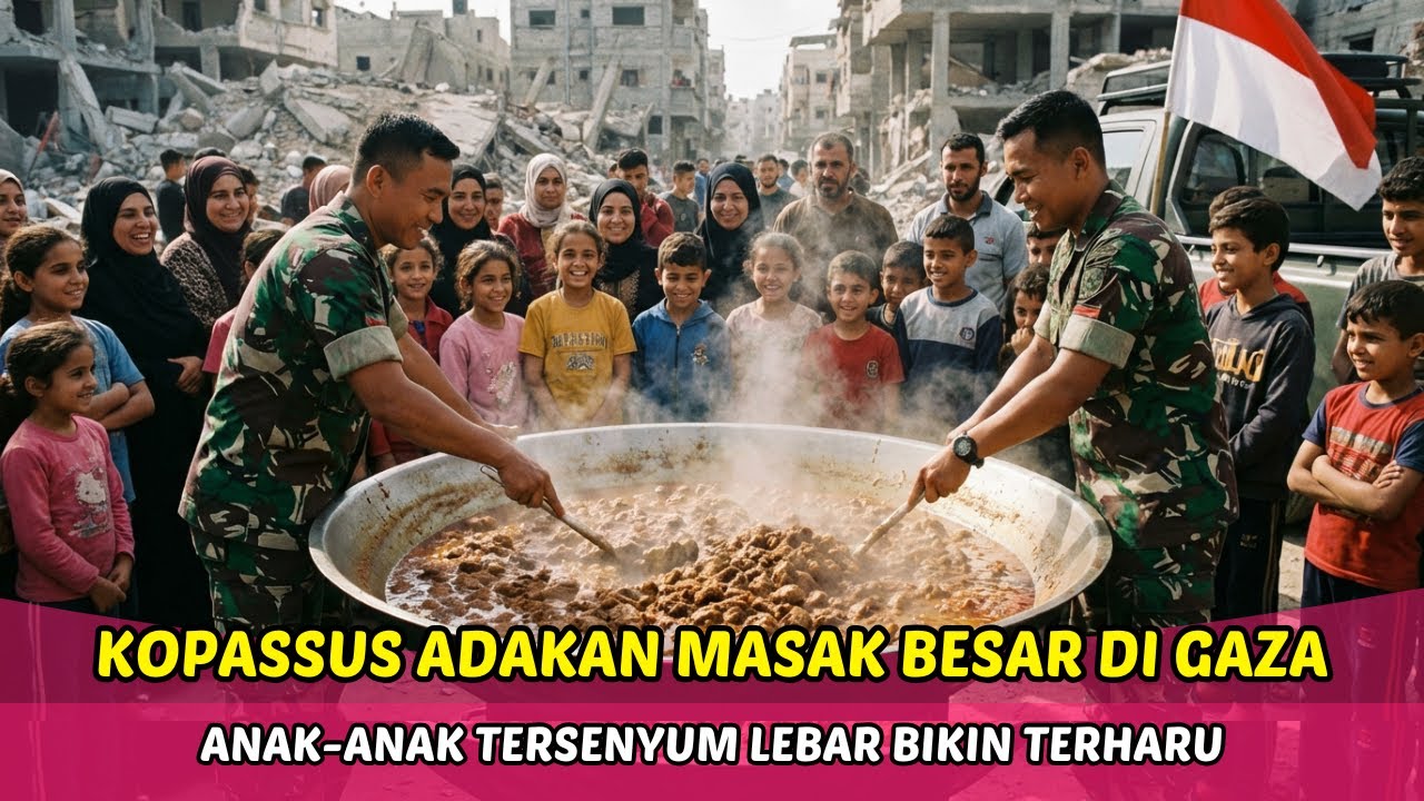 TERHARU‼️KOPASSUS MENGADAKAN ACARA MASAK BESAR DI GAZA