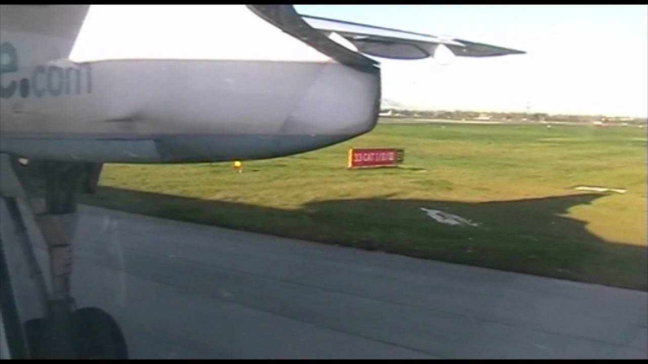 Takeoff from Birmingham (Flybe DHC8-Q400)