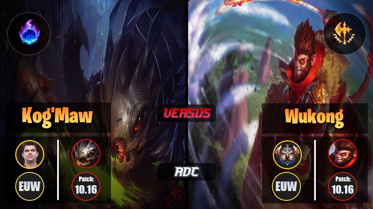 Bwipo KOG'MAW (ADC) [Arcane Comet] VS WUKONG - Challenger EUW Patch 10.16