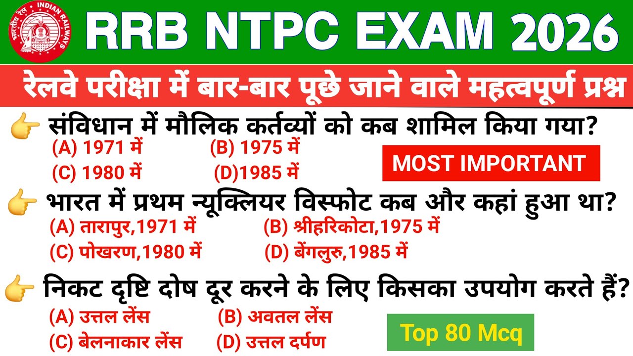 🚆 RRB NTPC Current Affairs 2025 | NTPC GK GS | Railway Group D | Art & Culture | part 1 important GK