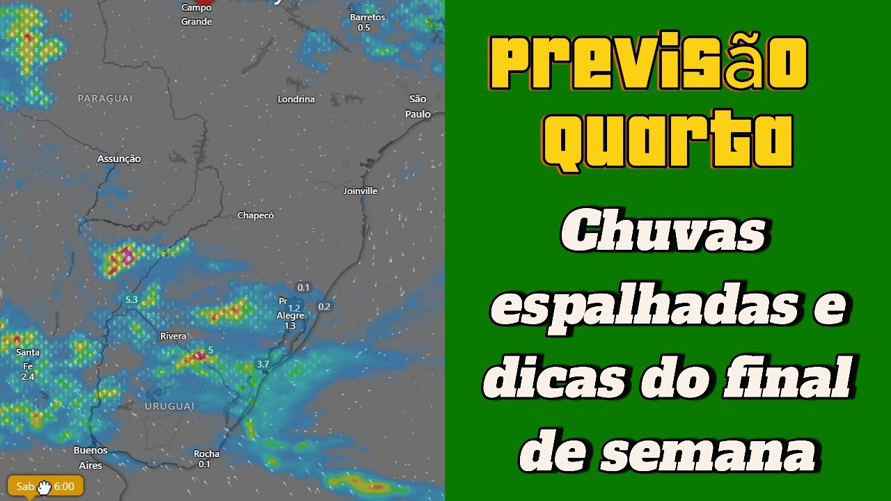 Previsão para quarta 04 de março
