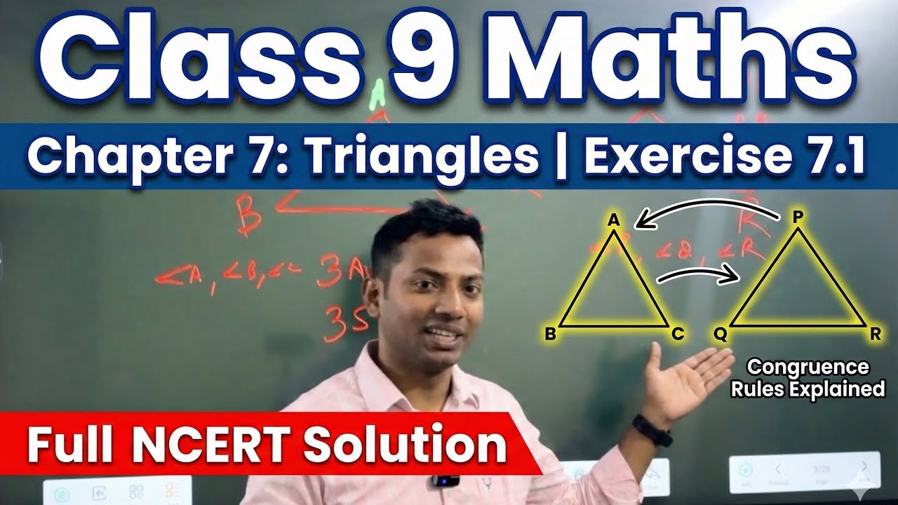 Class 9 Maths Ex 7.1 Solutions | Chapter 7 Triangles | Easy Explanation in Hindi