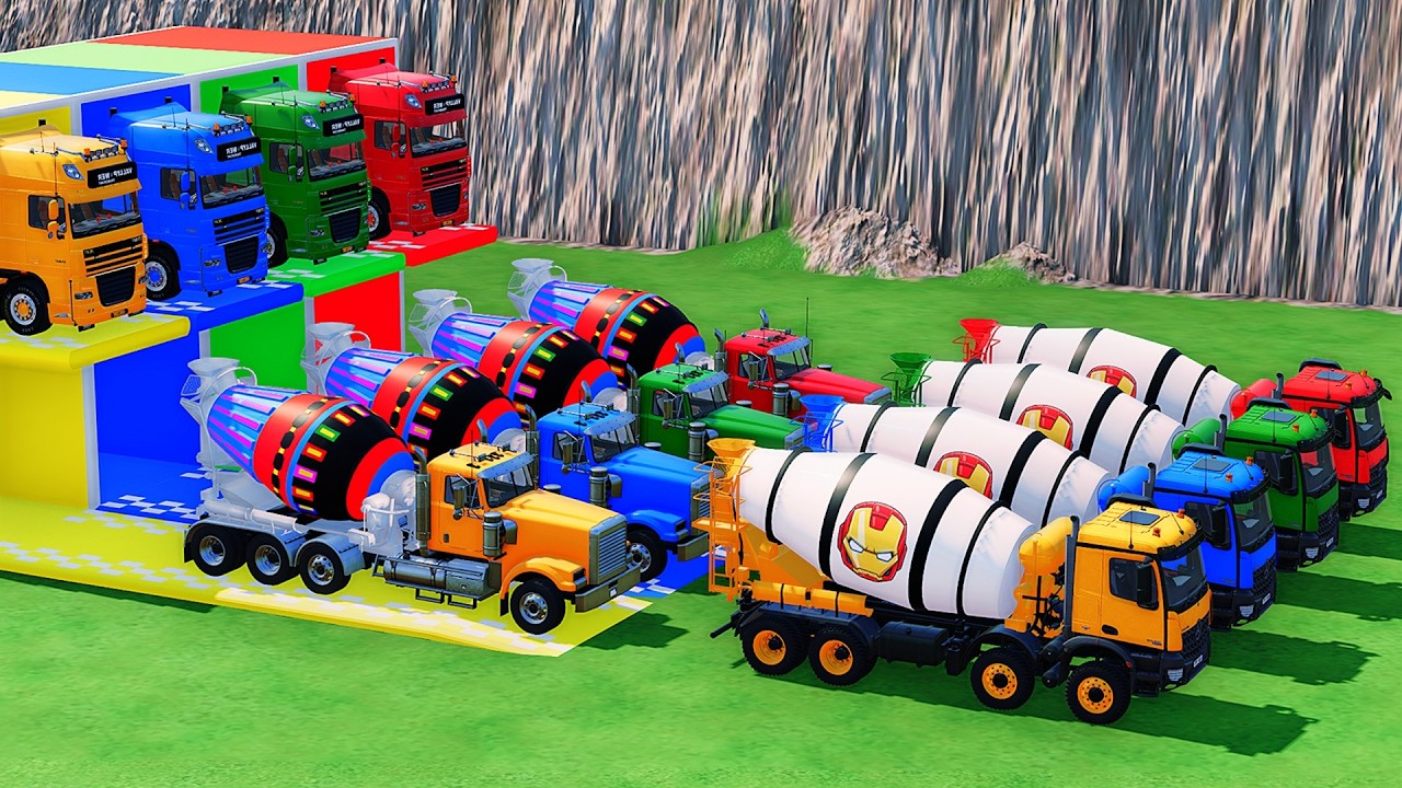 Транспортировка компанией Transporting by Colors - Полностью красочный бетоносмеситель с двухплат...
