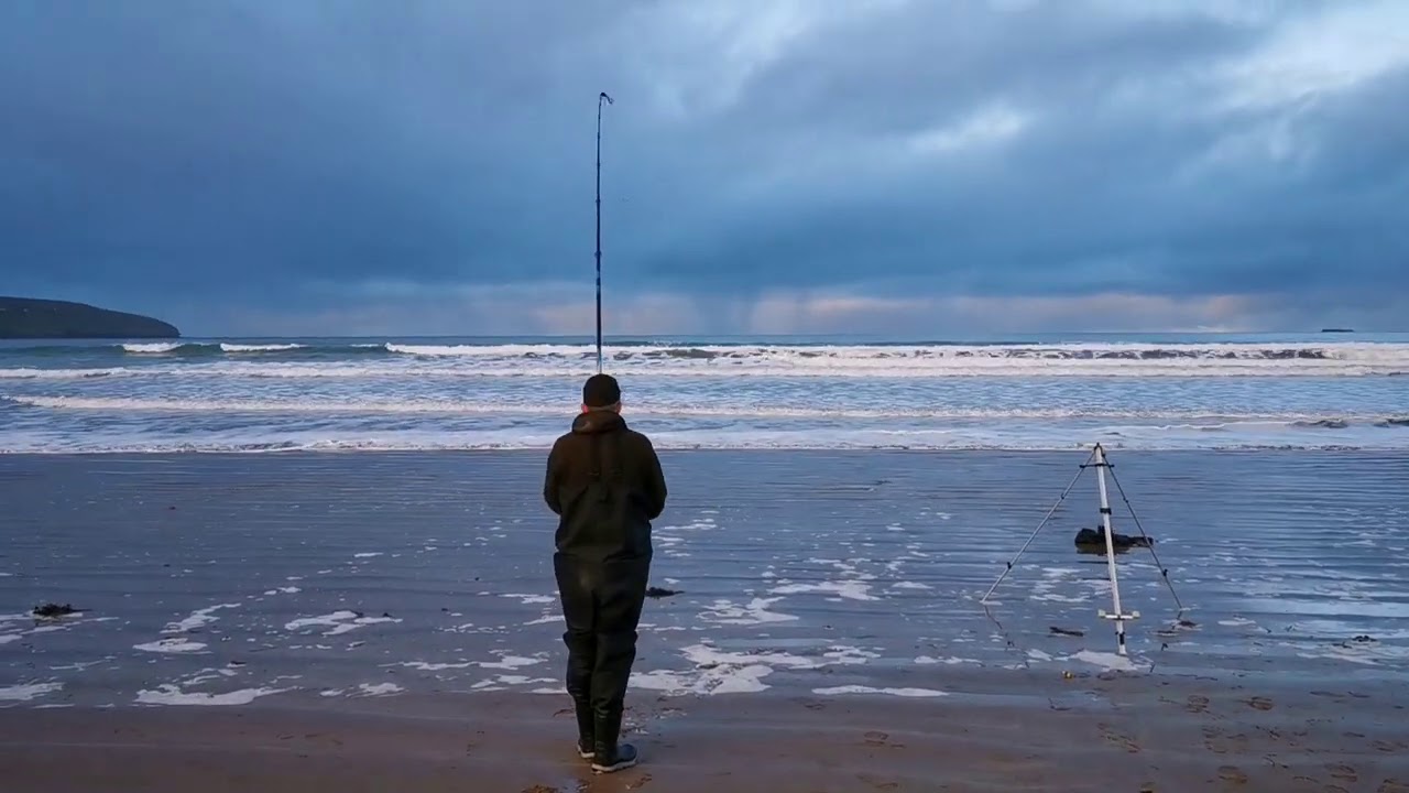 Surf beach winter fishing.
