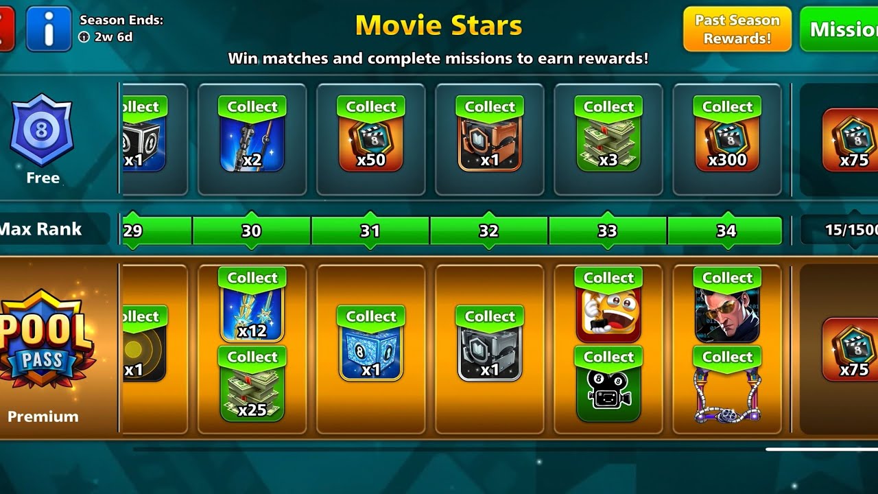 NEW SEASON MOVIE STAR POOL PASS/ 8 BALL POOL 😱🙀