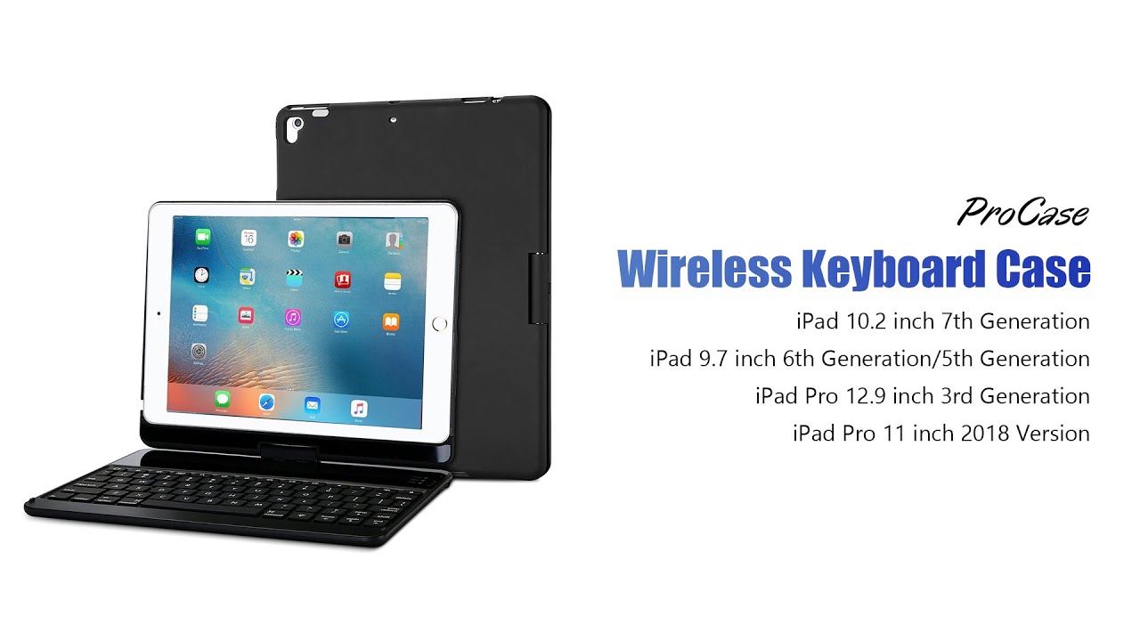 How To Connect/Pair ProCase 360 Degree Rotation Wireless Keyboard Case To iPad 10.2