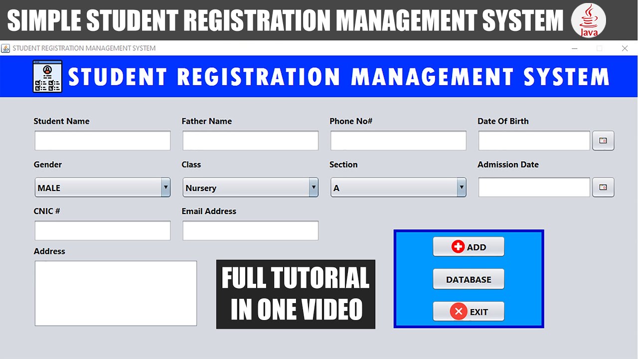 How to create ||Simple Student Registration Database System|| in |JAVA NET-BEAN'S| Full Tutorial