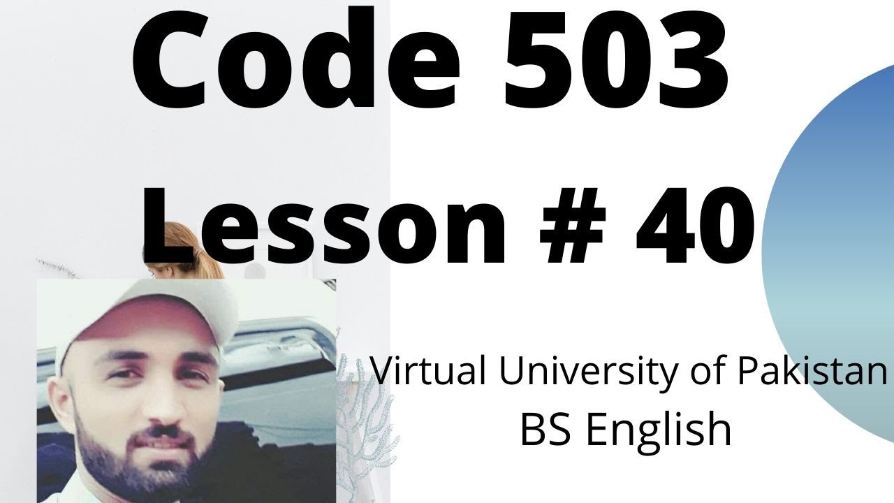 ELT in Pakistan  Code 503 Lesson 40