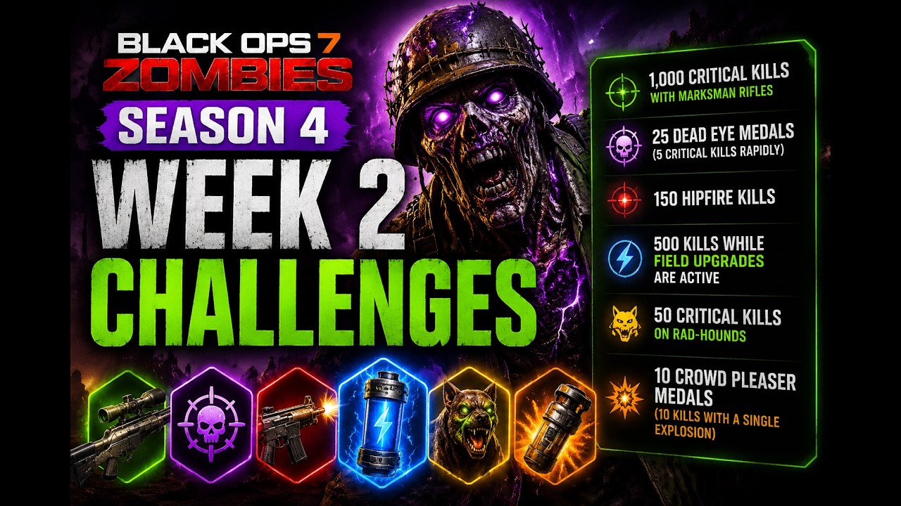 ( Unedited ) How I Finished EVERY Season 4, Week 2 Zombies Challenge in ONE Match.