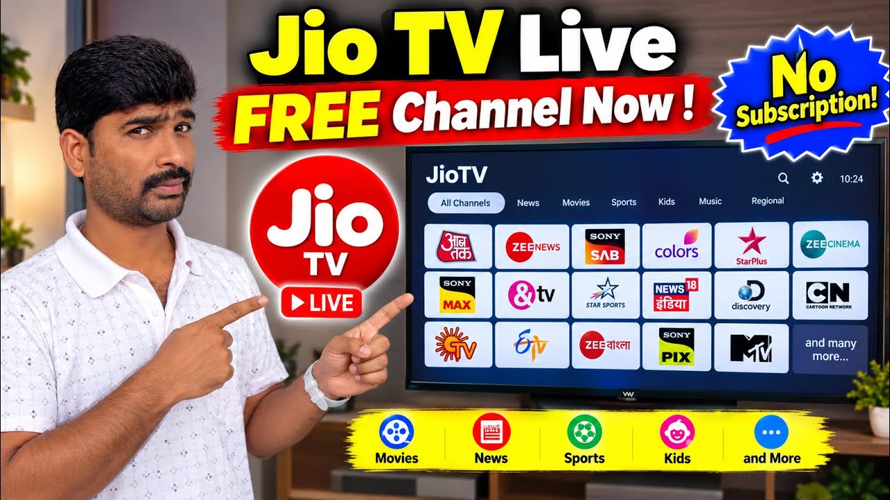 500+ Live TV Channels FREE on JioTV 🔥 No Subscription | Any Internet Works!
