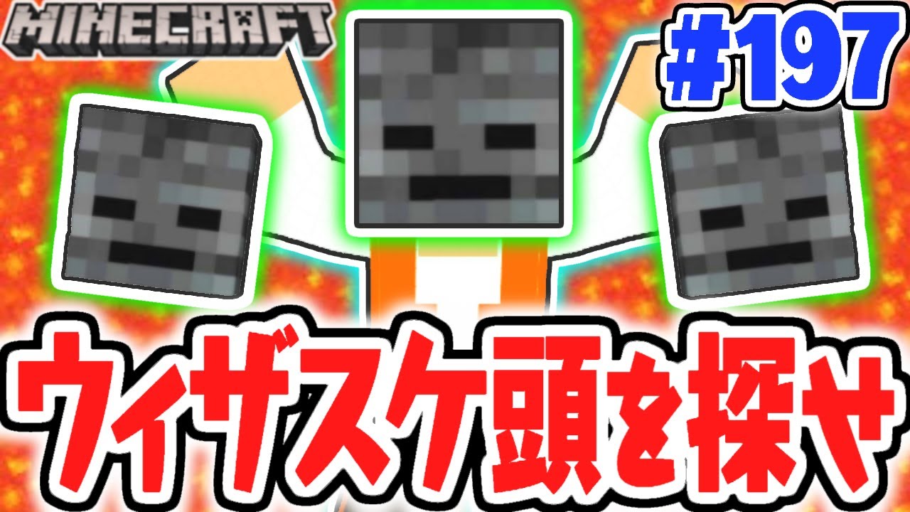 超激レアなアイテムを手に入れられるか!?ウィザースケルトンの頭を探せ!!マイクラ実況Part197【マインクラフト】