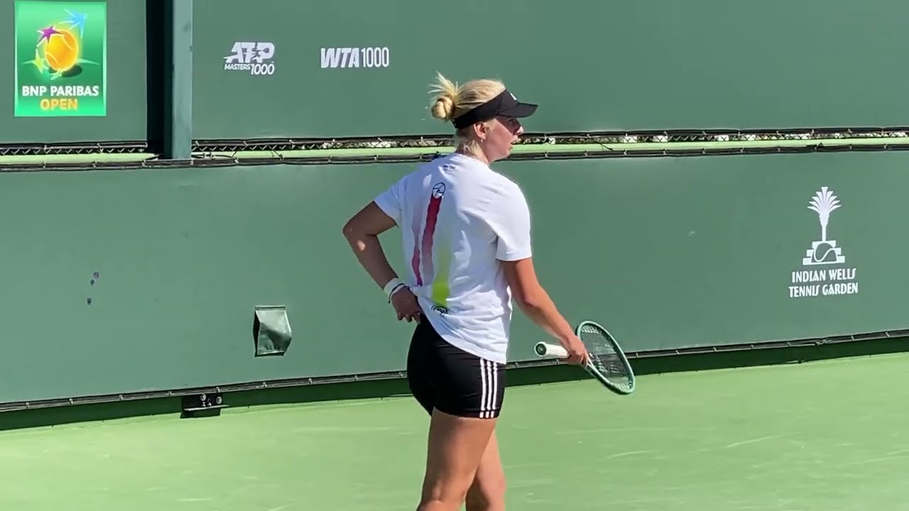 Marta Kostyuk vs Clara Tauson: Stunning Female Tennis Players in Practice #WTA #IndianWells 106