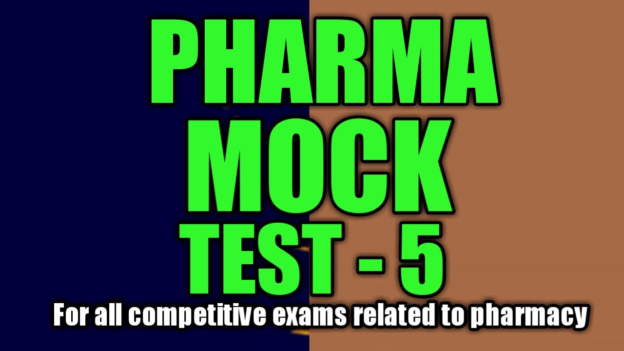 Pharma Mock Test 5 | Pharma MCQs  for exams related to pharmacy | MCQs for B Pharm Lateral entry |