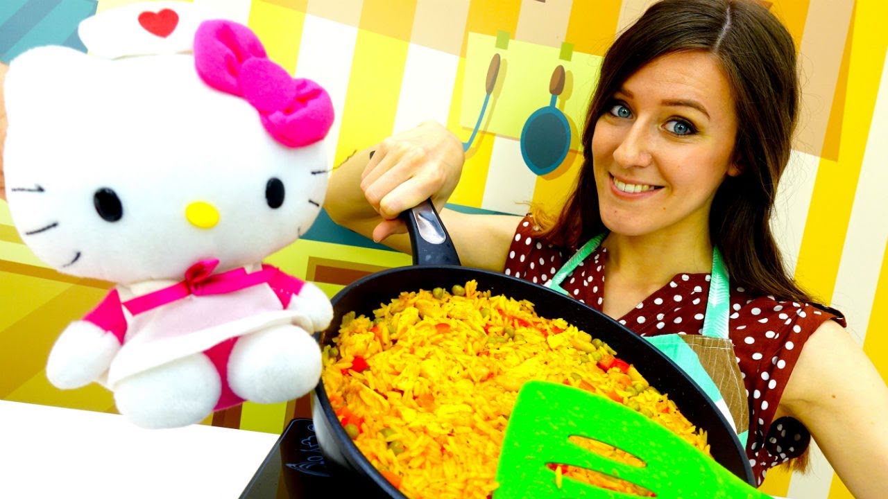 Hello Kitty español. Cocina para niños: receta de paella