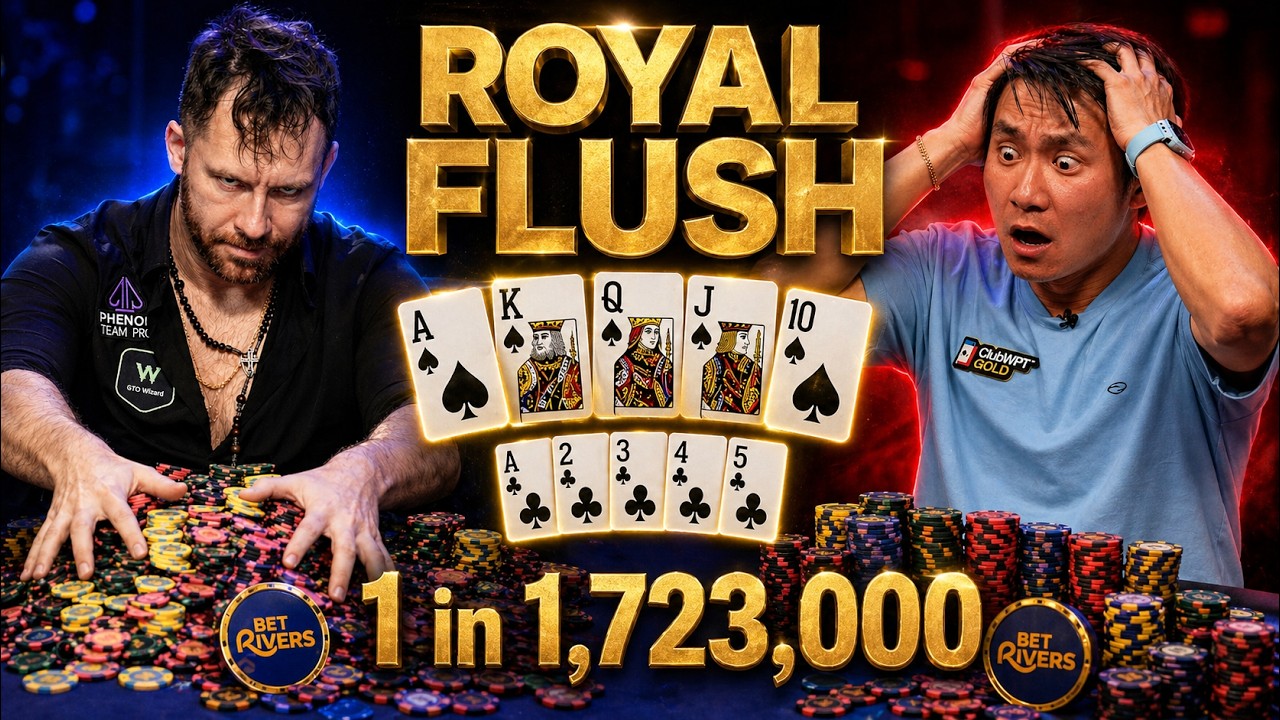 ROYAL + STRAIGHT Flush &diams;️ Rare 1 in 1,723,000 Poker Moment on Poker Night