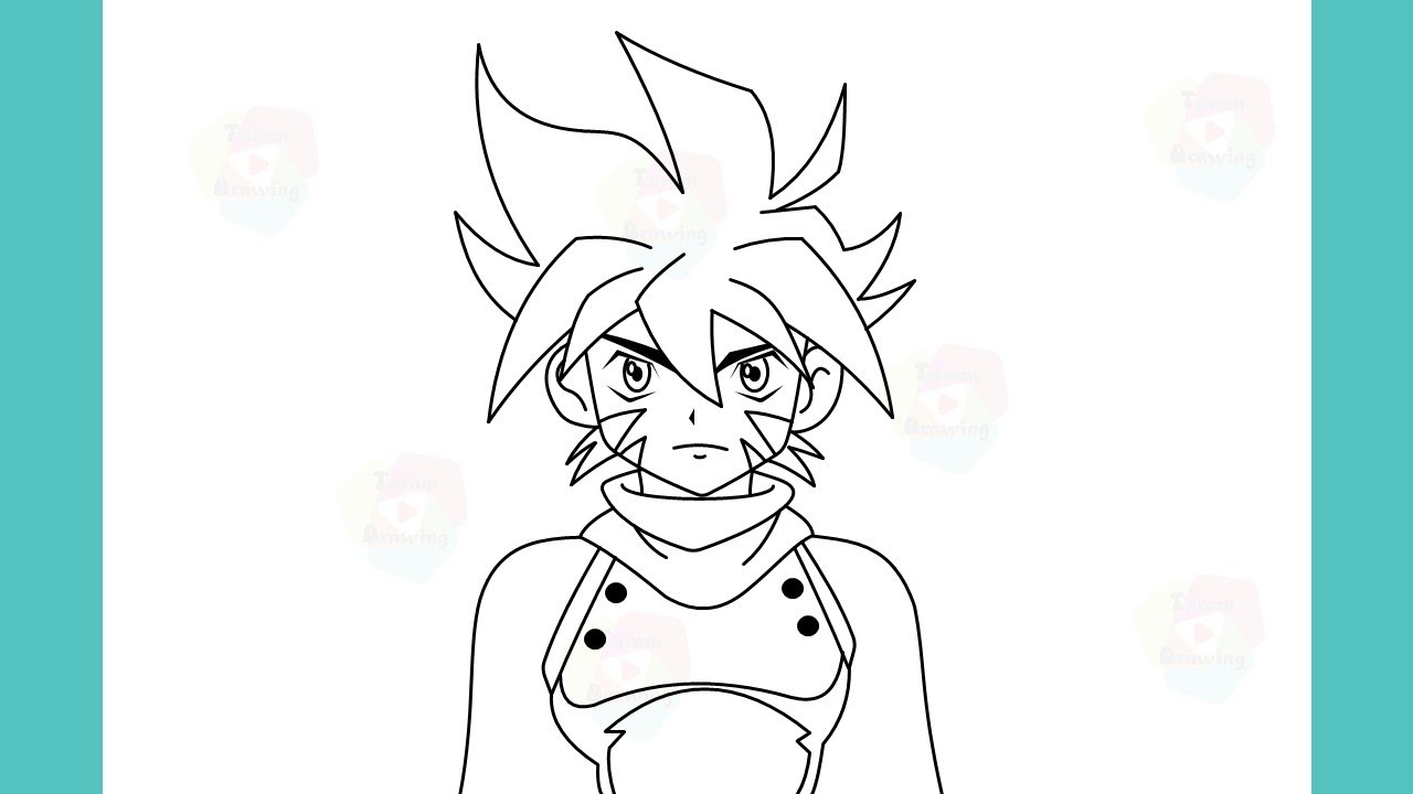 how to draw kai hiwatari from beyblade drawing
