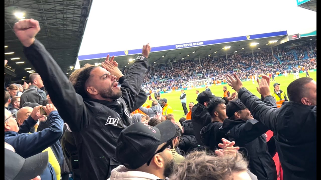 JUBILANT FULL TIME SCENES AT ELLAND ROAD as Arsenal Fans sing &ldquo;We Are Top Of the League&rdquo;
