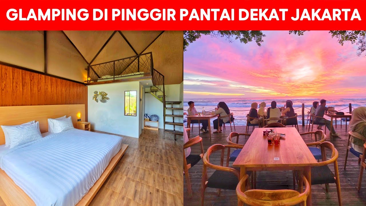 BUKAN BALI TAPI SUNSETNYA SECANTIK INI🤩 GLAMPING MEZANINE | Hiromi Glamping Anyer Beach Resort