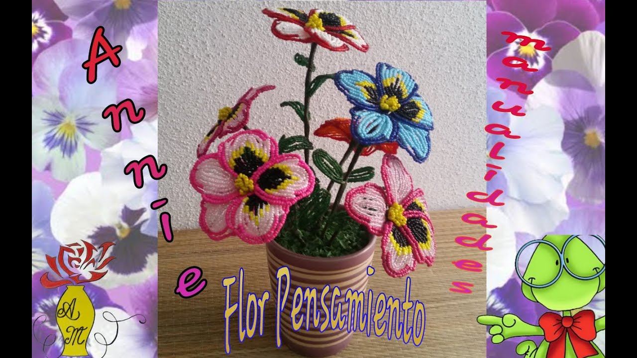Tutorial: Como hacer la Flor Pensamiento con chaquira y alambre⚘ #28
