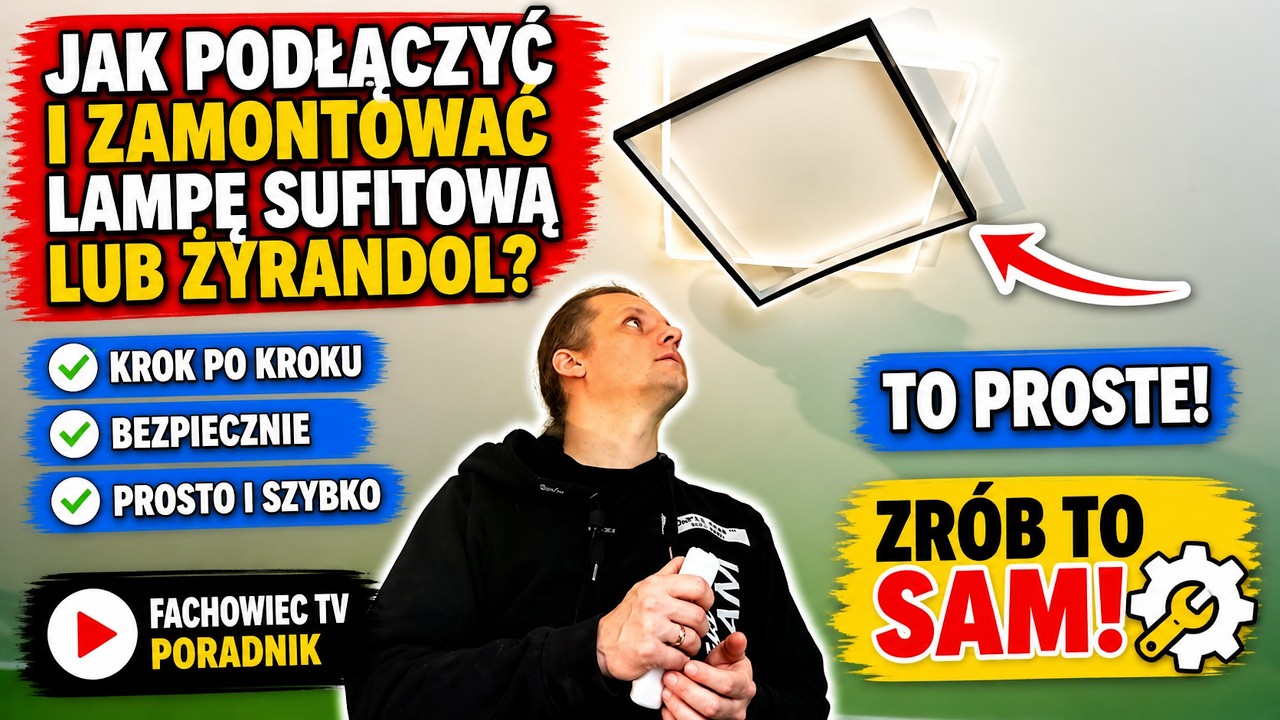 Jak podłączyć i zamontować lampę sufitową lub żyrandol? FACHOWIEC TV