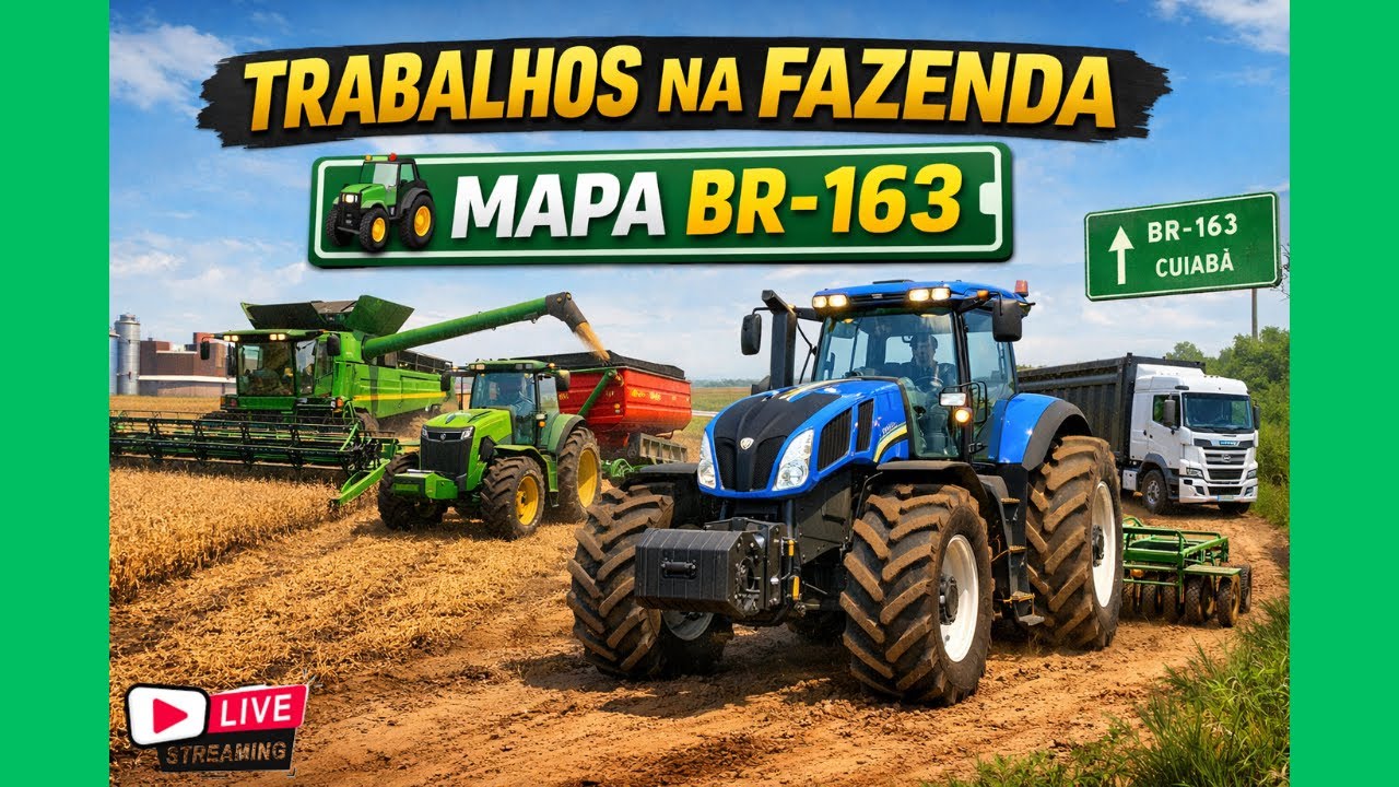Farming Simulator 25 | Trabalhos na Fazenda no Mapa BR-163  Gameplay Ao Vivo