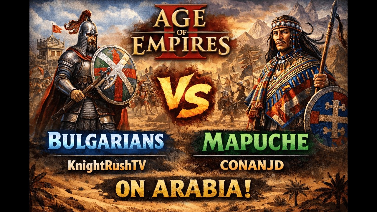 Bulgarians vs Mapuche | 1v1 Arabia | vs CONANJD | AoE2