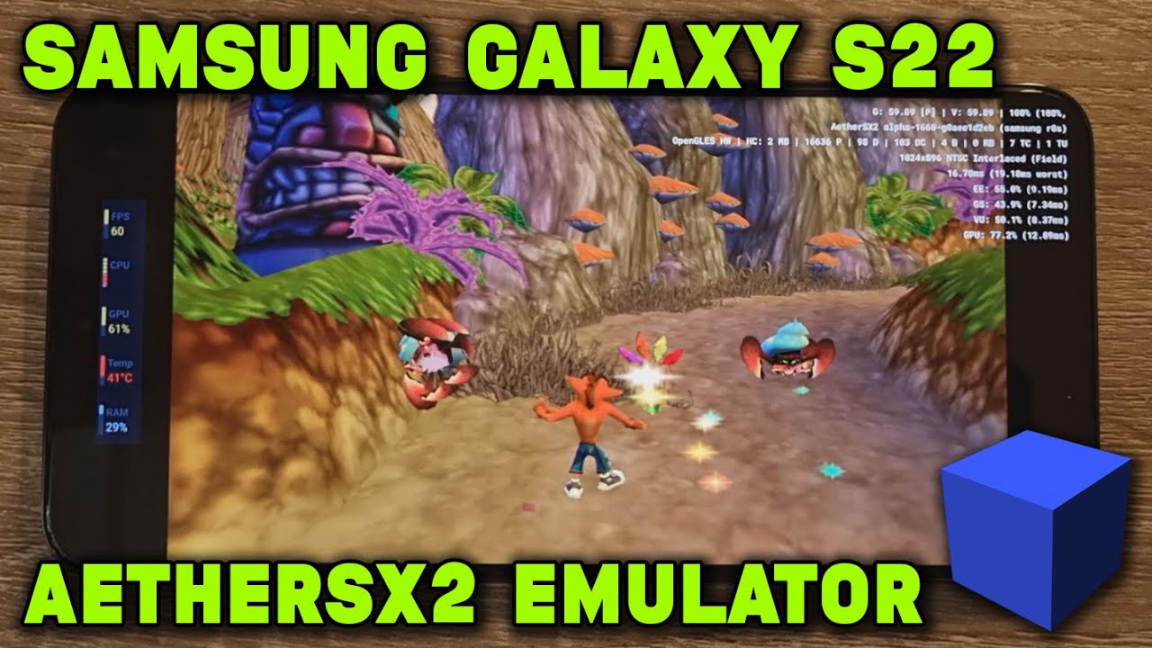 Galaxy S22 / Exynos 2200 - Crash Bandicoot: TWoC / Twinsanity - AetherSX2 (Alpha 1660) - Test