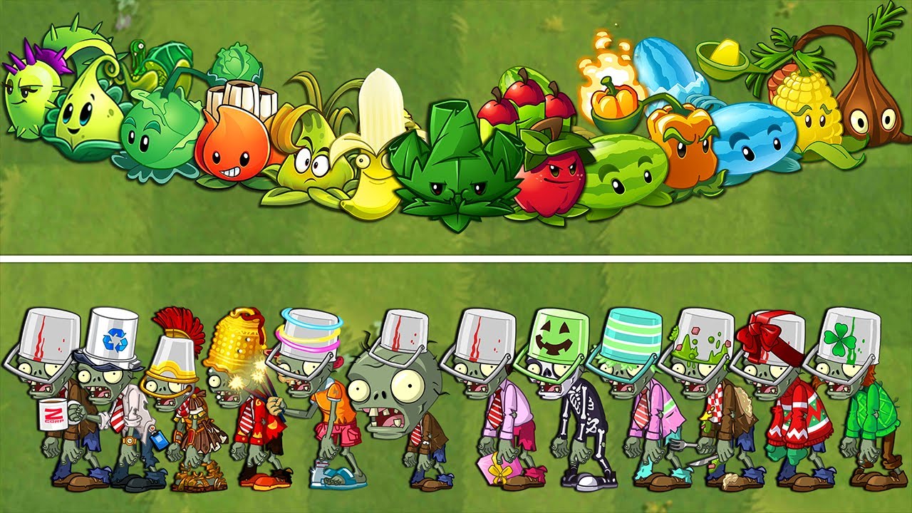 Plants vs Zombies 2 Final Boss - Every Pults Plants Max Level vs PvZ 2 All Bucket Fight!