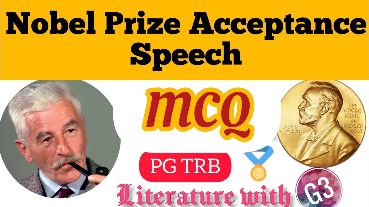 Nobel prize acceptance speech|William Faulkner| MCQ | NET SET TRB |English Literature
