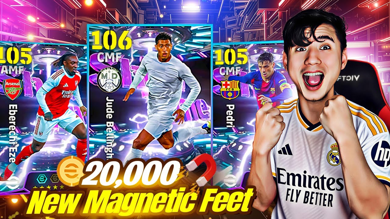 20,000 Coins New Bellingham + Pedri + Eze Magnetic Feet Pack Opening in efootball 26 mobile